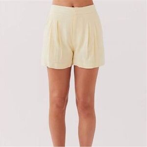 PEPPERMAYO YELLOW LINEN SHORTS